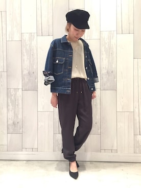 「Q（キュー）のアイテム（パンツ）」を使った、ﾏｲｺﾊﾞさん（レディース・155cm）の秋コーディネート