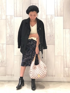 「Q（キュー）のアイテム（バッグ）」を使った、ﾏｲｺﾊﾞさん（レディース・155cm）の秋コーディネート