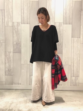 「Q（キュー）のアイテム（アクセサリー）」を使った、ﾏｲｺﾊﾞさん（レディース・155cm）の秋コーディネート