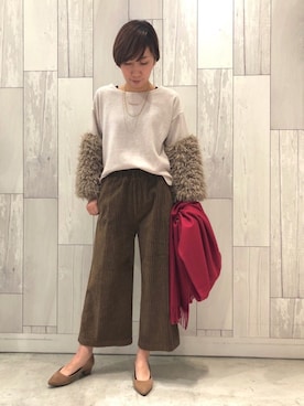 「Q（キュー）のアイテム（アクセサリー）」を使った、ﾏｲｺﾊﾞさん（レディース・155cm）の冬コーディネート