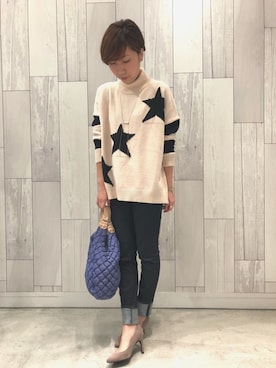「星柄」｜ﾏｲｺﾊﾞさん（レディース・155cm）の冬コーディネート