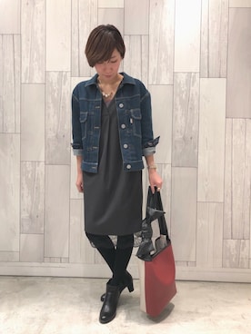 「Q（キュー）のアイテム（ジャケット/アウター）」を使った、ﾏｲｺﾊﾞさん（レディース・155cm）の冬コーディネート