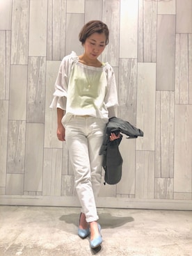 「Q（キュー）のアイテム（アクセサリー）」を使った、ﾏｲｺﾊﾞさん（レディース・155cm）の春コーディネート