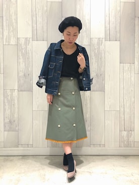 「Q（キュー）のアイテム（ジャケット/アウター）」を使った、ﾏｲｺﾊﾞさん（レディース・155cm）の春コーディネート