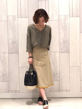 「Casselini（キャセリーニ）のアイテム」を使った、ﾏｲｺﾊﾞさん（レディース・155cm）の春コーディネート