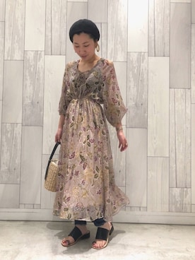 「Casselini（キャセリーニ）のアイテム（かごバッグ）」を使った、ﾏｲｺﾊﾞさん（レディース・155cm）の春コーディネート