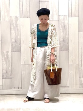 「Q（キュー）のアイテム（帽子）」を使った、ﾏｲｺﾊﾞさん（レディース・155cm）の春コーディネート