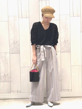 「LEPSIM（レプシィム）のアイテム（キャスケット）」を使った、ﾏｲｺﾊﾞさん（レディース・155cm）の夏コーディネート