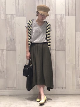 「Q（キュー）のアイテム（アクセサリー）」を使った、ﾏｲｺﾊﾞさん（レディース・155cm）の夏コーディネート