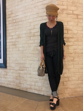 「LEPSIM（レプシィム）のアイテム（キャスケット）」を使った、ﾏｲｺﾊﾞさん（レディース・155cm）の夏コーディネート