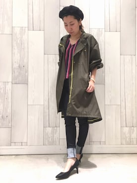 「Q（キュー）のアイテム（帽子）」を使った、ﾏｲｺﾊﾞさん（レディース・155cm）の秋コーディネート