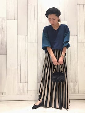 「Q（キュー）のアイテム（帽子）」を使った、ﾏｲｺﾊﾞさん（レディース・155cm）の秋コーディネート