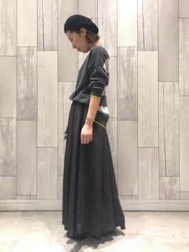 「カシミヤ」｜「アイテム（ハンチング/ベレー帽）」を使った、ﾏｲｺﾊﾞさん（レディース・155cm）の秋コーディネート