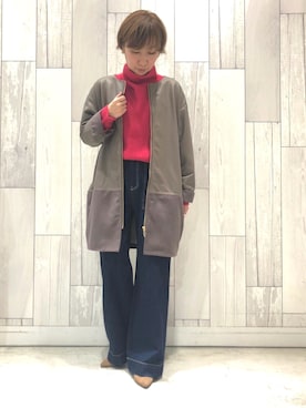 「Q（キュー）のアイテム（ジャケット/アウター）」を使った、ﾏｲｺﾊﾞさん（レディース・155cm）の秋コーディネート