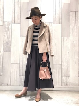 「Q（キュー）のアイテム（バッグ）」を使った、ﾏｲｺﾊﾞさん（レディース・155cm）の冬コーディネート