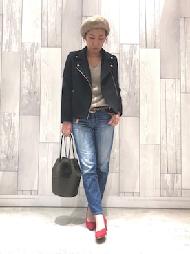 「Q（キュー）のアイテム（帽子）」を使った、ﾏｲｺﾊﾞさん（レディース・155cm）の冬コーディネート