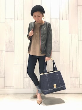 「Q（キュー）のアイテム（帽子）」を使った、ﾏｲｺﾊﾞさん（レディース・155cm）の冬コーディネート