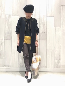 「Casselini（キャセリーニ）のアイテム（キャスケット）」を使った、ﾏｲｺﾊﾞさん（レディース・155cm）の冬コーディネート