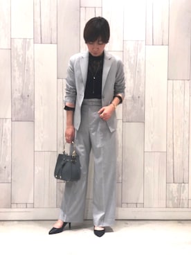 「Q（キュー）のアイテム（テーラードジャケット）」を使った、ﾏｲｺﾊﾞさん（レディース・155cm）の春コーディネート