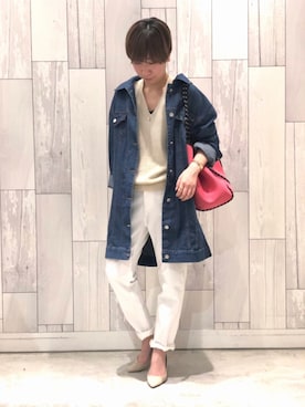 「Q（キュー）のアイテム（アクセサリー）」を使った、ﾏｲｺﾊﾞさん（レディース・155cm）の春コーディネート