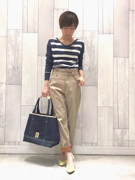 「Q（キュー）のアイテム（シューズ）」を使った、ﾏｲｺﾊﾞさん（レディース・155cm）の春コーディネート