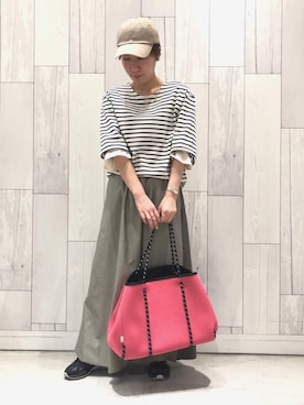 「Q（キュー）のアイテム」を使った、ﾏｲｺﾊﾞさん（レディース・155cm）の春コーディネート