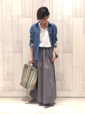 「Q（キュー）のアイテム」を使った、ﾏｲｺﾊﾞさん（レディース・155cm）の春コーディネート