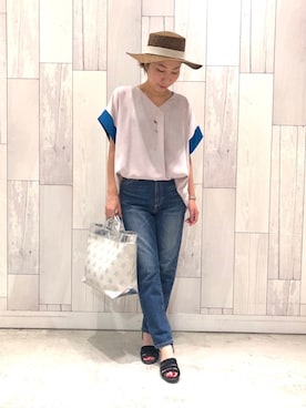 「Q（キュー）のアイテム（アクセサリー）」を使った、ﾏｲｺﾊﾞさん（レディース・155cm）の夏コーディネート