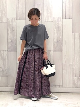 「Q（キュー）のアイテム（バッグ）」を使った、ﾏｲｺﾊﾞさん（レディース・155cm）の夏コーディネート