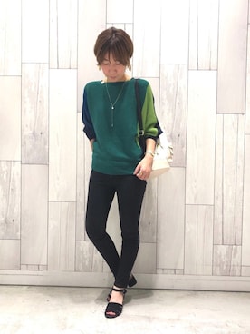 「Q（キュー）のアイテム（アクセサリー）」を使った、ﾏｲｺﾊﾞさん（レディース・155cm）の秋コーディネート