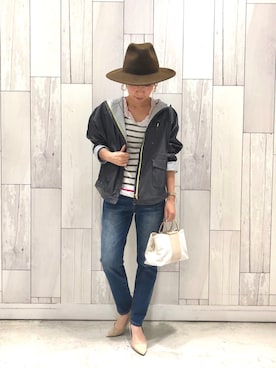 「Q（キュー）のアイテム（マウンテンパーカー）」を使った、ﾏｲｺﾊﾞさん（レディース・155cm）の秋コーディネート
