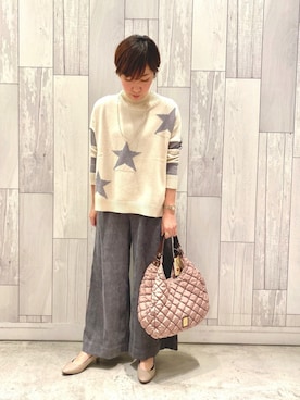 「Q（キュー）のアイテム（アクセサリー）」を使った、ﾏｲｺﾊﾞさん（レディース・155cm）の冬コーディネート