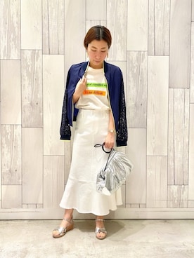 「Q（キュー）のアイテム（ブルゾン）」を使った、ﾏｲｺﾊﾞさん（レディース・155cm）の夏コーディネート