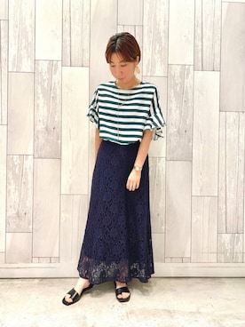 「Q（キュー）のアイテム（アクセサリー）」を使った、ﾏｲｺﾊﾞさん（レディース・155cm）の夏コーディネート