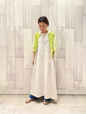 「Q（キュー）のアイテム（ブルゾン）」を使った、ﾏｲｺﾊﾞさん（レディース・155cm）の夏コーディネート