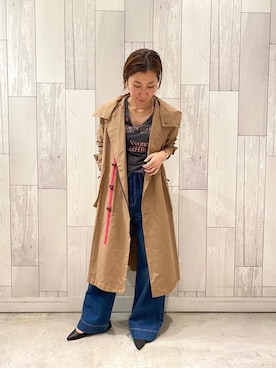 「アイテム（ミリタリージャケット、グレー系）」を使った、ﾏｲｺﾊﾞさん（レディース・155cm）の秋コーディネート