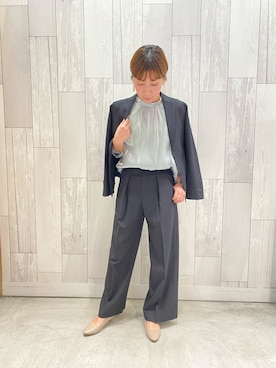「Q（キュー）のアイテム（テーラードジャケット）」を使った、ﾏｲｺﾊﾞさん（レディース・155cm）の冬コーディネート