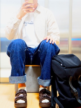 「YETI（イエティ）のアイテム」を使った、てばさきさん（メンズ・170cm）の春コーディネート