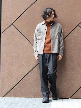 「UNIVERSAL OVERALL（ユニバーサルオーバーオール）のアイテム（パンツ）」を使った、zonoさん（メンズ・178cm）の秋コーディネート