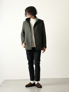 「JOURNAL STANDARD relume（ジャーナルスタンダード　レリューム）のアイテム（チェスターコート）」を使った、zonoさん（メンズ・178cm）の秋コーディネート