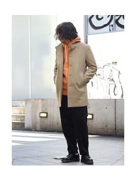 「JOURNAL STANDARD relume（ジャーナルスタンダード　レリューム）のアイテム（チェスターコート）」を使った、zonoさん（メンズ・178cm）の秋コーディネート