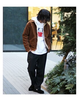 「Wrangler（ラングラー）のアイテム（ブルゾン）」を使った、zonoさん（メンズ・178cm）の冬コーディネート
