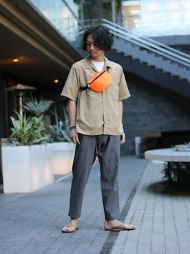 「RAINBOW SANDALS（レインボーサンダル）のアイテム」を使った、zonoさん（メンズ・178cm）の夏コーディネート