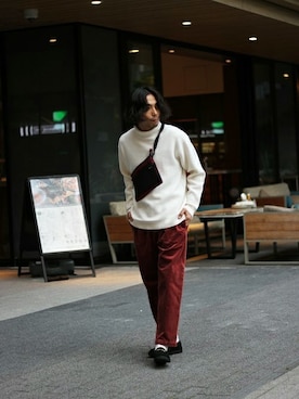 「ROKX（ロックス）のアイテム（パンツ）」を使った、zonoさん（メンズ・178cm）の冬コーディネート