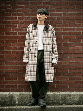 「JOURNAL STANDARD relume（ジャーナルスタンダード　レリューム）のアイテム（ステンカラーコート）」を使った、zonoさん（メンズ・178cm）の秋コーディネート