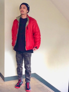 「Jordan」｜「アイテム（ダウンジャケット/コート）」を使った、Ryotaさん（メンズ・174cm）の春コーディネート