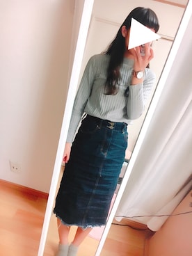 「B.L.U.E（ビーエルユーイー）のアイテム（トップス）」を使った、ゆゆゆさん（レディース・164cm）の冬コーディネート