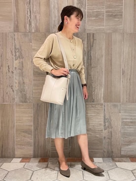 「closet story（クローゼットストーリー）の＜closet story（クローゼットストーリー）＞キリカエ パンプス 35（パンプス、ベージュ系）」を使った、kuroda_yさん（レディース・159cm）の夏コーディネート