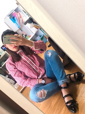 「Marc by Marc Jacobs（マークバイマークジェイコブス）のアイテム（シューズ）」を使った、あぶこ。さん（レディース・158cm）の春コーディネート
