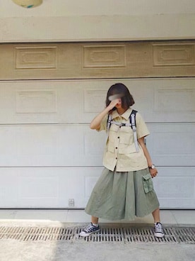 「UNKNOWN.（アンノウン）のアイテム（スカート）」を使った、illionさん（レディース・157cm）の秋コーディネート